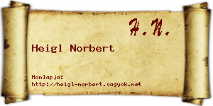 Heigl Norbert névjegykártya